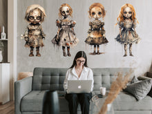 Load image into Gallery viewer, Eerie Doll Scares for Halloween - Get Your Haunting Creepy Doll Decal Today!
