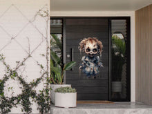 Load image into Gallery viewer, Spooky and Stylish Halloween Goth Doll Sticker for Window - Perfect for adding a touch of darkness to your house party!