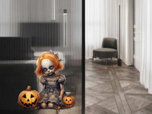 Load image into Gallery viewer, Creepy Cute Halloween Goth Doll Sticker - Bring some gothic flair to your journals, laptops, and more!