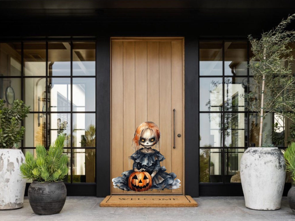 Spooky Halloween Goth Doll Decal - Creepy and Cute Goth Decor