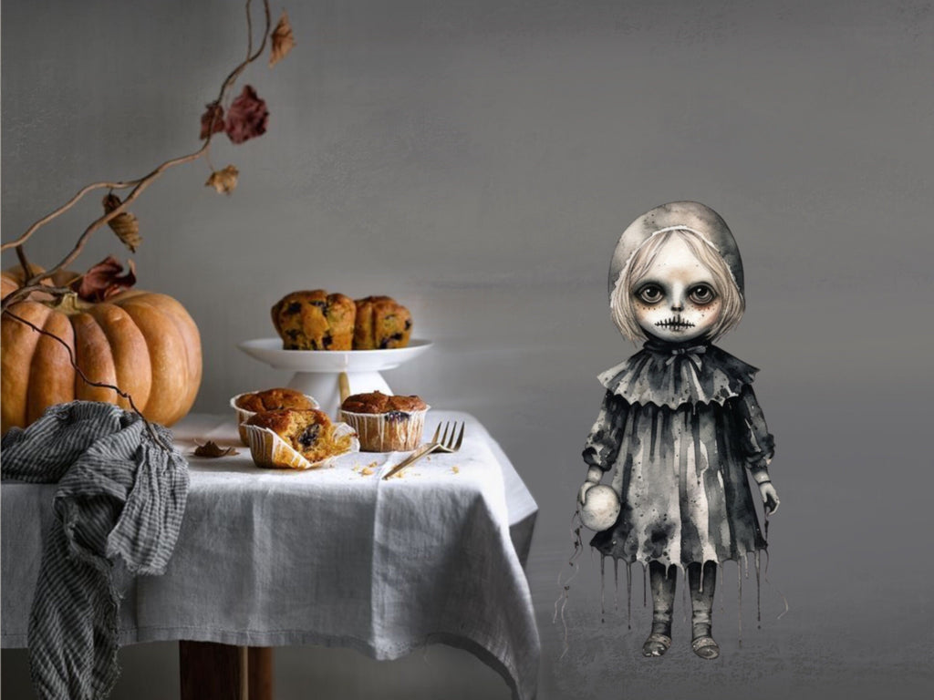 Halloween Spooky Creepy Gothic Scary Dolls Decor, Halloween Wall Decal, Halloween Party Decor, Halloween Mirror Decal, Spooky Decorations