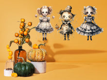 Load image into Gallery viewer, Halloween Wall Stickers, Halloween Face Stickers, Halloween Window Stickers, Spooky Wall Decor, Halloween Poster, Halloween Prints