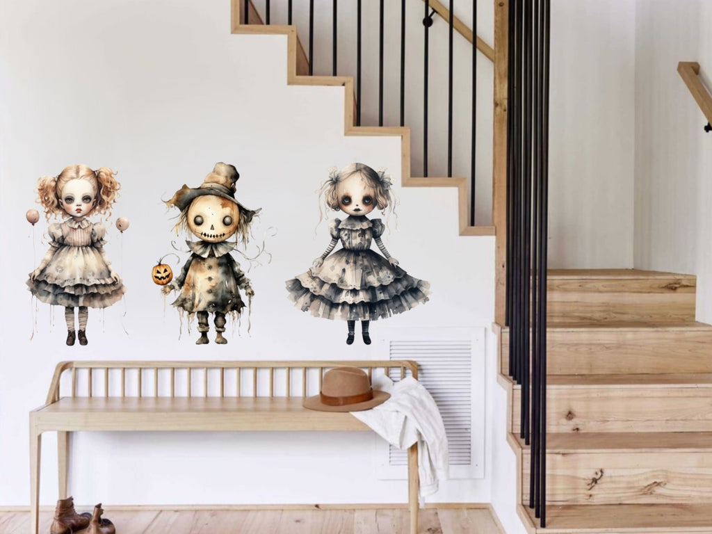 Spooky Decorations, Fall Decals Porch Decor, Halloween Sticker, Scary Doll Decor, Halloween Party Decor, Haunted Decor, Spooky, Scary