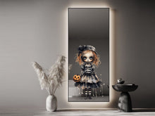 Load image into Gallery viewer, Halloween Spooky Mirror Decal, Creepy Gothic Sticker, Scary Dolls Decor, Halloween Wall Decal, Halloween Party Decor, Goth Large Doll