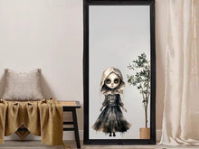 Load image into Gallery viewer, Halloween Gothic Decal, Scary Window Decor, Scary Large Doll Decal, Halloween Party Decorations, Halloween Art Print, Halloween Car Sticker