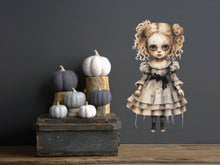 Load image into Gallery viewer, Halloween Gothic Car Decal, Scary Window Decor, Scary Large Doll Decal for Car, Halloween Party Decorations, Halloween Car Sticker