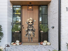 Load image into Gallery viewer, Spooky Front Door decor, Fall Decals Porch Decor, Halloween Sticker, Scary Doll Decor, Halloween Party Decor, Haunted Decor, Spooky, Scary