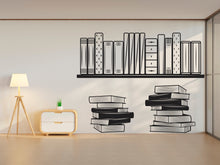 Load image into Gallery viewer, Library vinyl wall art decals, book shelves decor, library wall decal, education decals, reading room, nurseries, school, kids gifts 001LU