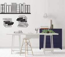Load image into Gallery viewer, Library vinyl wall art decals, book shelves decor, library wall decal, education decals, reading room, nurseries, school, kids gifts 001LU