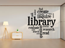 Load image into Gallery viewer, Library vinyl wall art decals, book shelves decor, library wall decal, education decals, reading room, nurseries, school, kids gifts 003LU