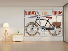 Load image into Gallery viewer, Bicycle wall decal, Bicycle wall art vinyl, Vintage bicycle decor, Retro wall art decal, living room wall decoration, cyclist gifts 008LU