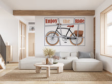 Load image into Gallery viewer, Bicycle wall decal, Bicycle wall art vinyl, Vintage bicycle decor, Retro wall art decal, living room wall decoration, cyclist gifts 008LU