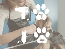 Load image into Gallery viewer, Grooming salon decor, groomer decal, pets animal wall decals, veterinary clinic decor, gift for groomer, groom salon decor, groomer lover