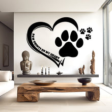 Load image into Gallery viewer, Heart Paws Dog Wall Decor, Dog Wall Decals, Dog Wall Art, Dog Lover Stickers Bedroom Wall Vinyl Nursery Wall Decals Art 019RS