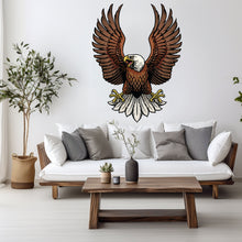 Load image into Gallery viewer, US Flag Decal, Bald Eagle USA Flag Wall Sticker, Patriotic Home Decor, Wings Of The American Flag Vinyl Wallpaper, American Symbol Art 026RS
