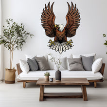 Load image into Gallery viewer, US Flag Decal, Bald Eagle USA Flag Wall Sticker, Patriotic Home Decor, Wings Of The American Flag Vinyl Wallpaper, American Symbol Art 026RS