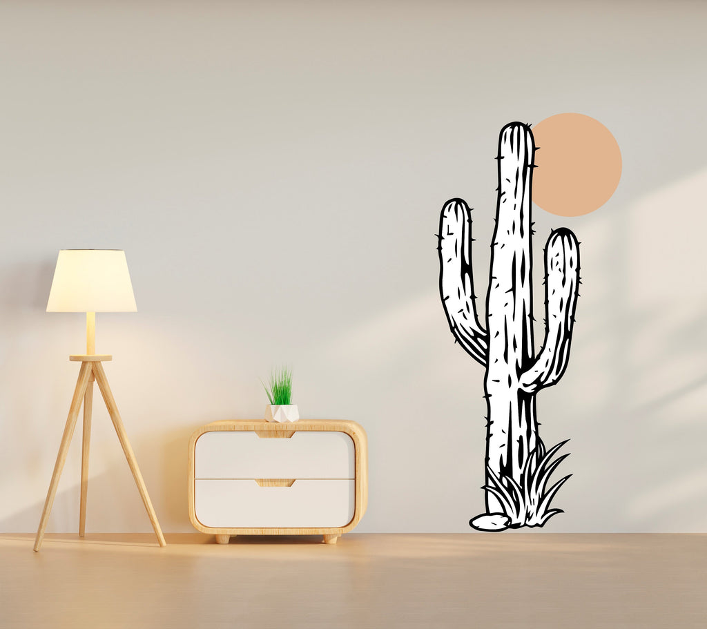 Cactus wall decal, Desert Wall Vinyl Sticker Decal, Cactus Desert Wall Decoration-Floral Leaves Wall Decal, Wall Decor 025RS
