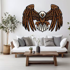 US Flag Decal, Bald Eagle USA Flag Wall Sticker, Patriotic Home Decor, Wings Of The American Flag Vinyl Wallpaper, American Symbol Art 028RS