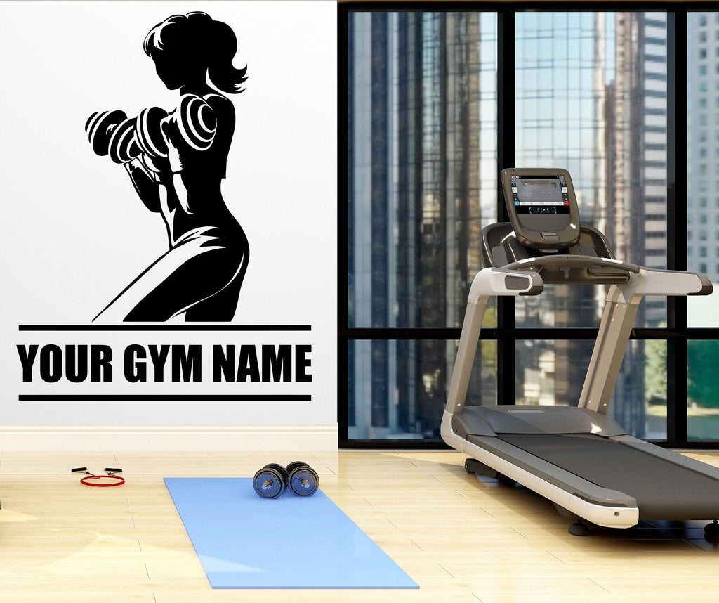 Gym Wall Decal Fitness Wall Art Custom Name Decor Crossfit Wall Decal Crossfit Gifts Home Gym Wall Sticker Motivational Wall Decal 043LU