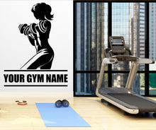 Load image into Gallery viewer, Gym Wall Decal Fitness Wall Art Custom Name Decor Crossfit Wall Decal Crossfit Gifts Home Gym Wall Sticker Motivational Wall Decal 043LU