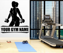 Load image into Gallery viewer, Gym Wall Decal Fitness Wall Art Custom Name Decor Crossfit Wall Decal Crossfit Gifts Home Gym Wall Sticker Motivational Wall Decal 044LU