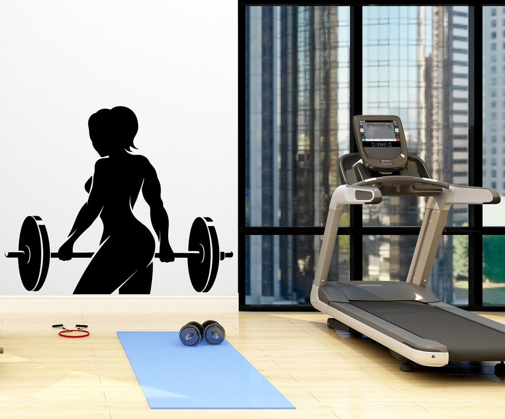 Gym Wall Decor Fitness Girl Motivation Wall Art Woman Gym Wall Decals Crossfit Wall Decal Crossfit Gifts Home Gym Wall Sticker Gym 046LU