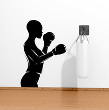 Load image into Gallery viewer, Afro American Fitness Wall Decal Afro Girl Workout Wall Decal Gym Wall Decor Motivational Quote Wall Decal Afro Woman wall art vinyl 053LU