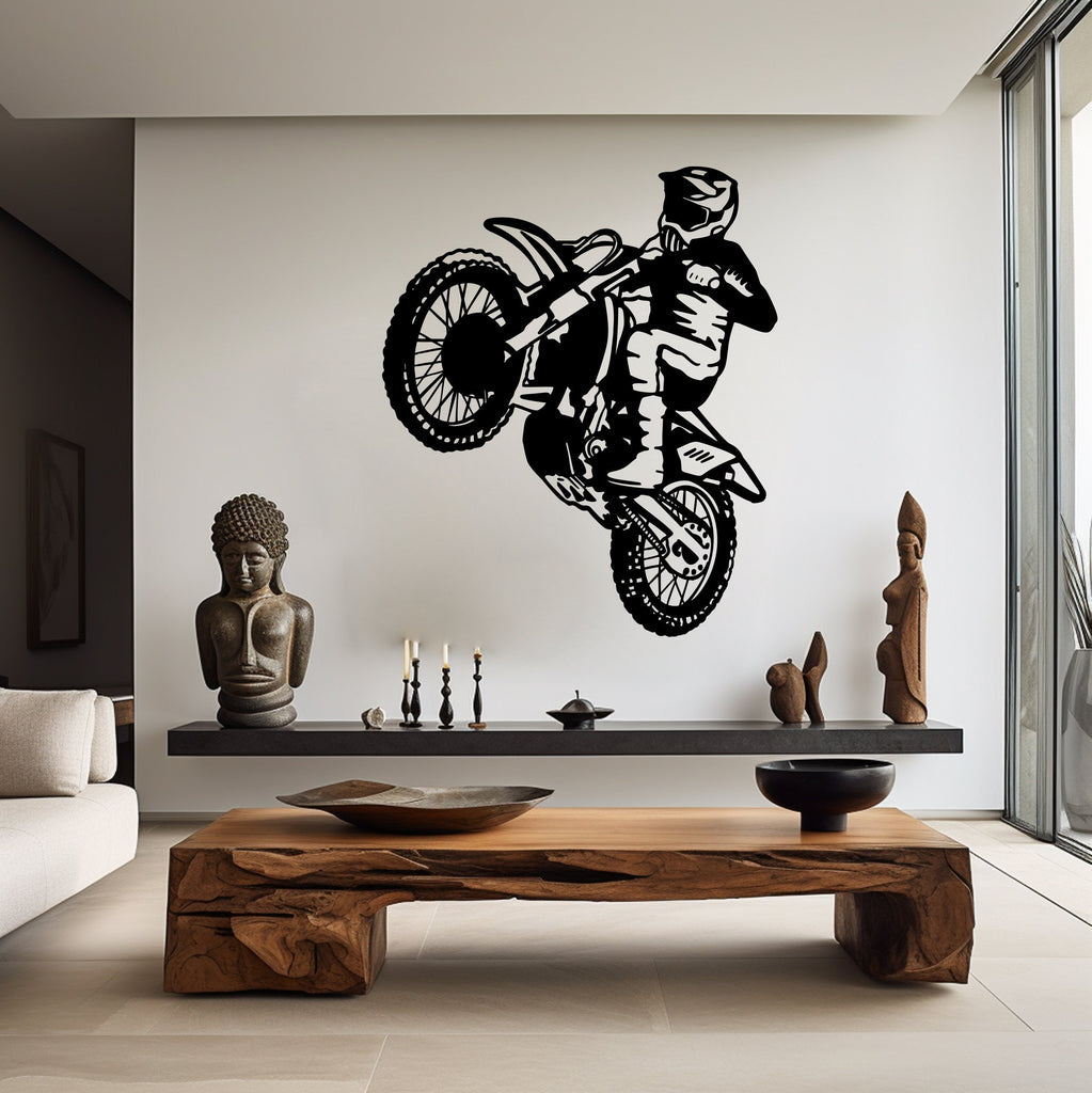 Motocross Wall Decal Dirt Bike Rider Wall Sticker Motorcycle Wall Decor Wall Stickers Nursery Bedroom Decor 038RS