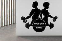 Load image into Gallery viewer, Fitness Wall Decal Gym Wall Decor Afro Girl and Boy Workout Wall Decal Afro American Motivational Wall Decal Afro Woman wall art vinyl 075LU