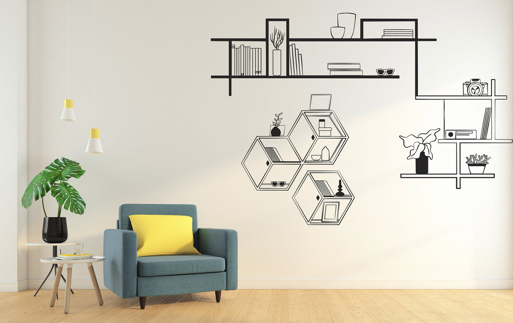 Library vinyl wall art decals, book shelves decor, library wall decal, education decals, reading room, nurseries, school, kids gifts 002LU