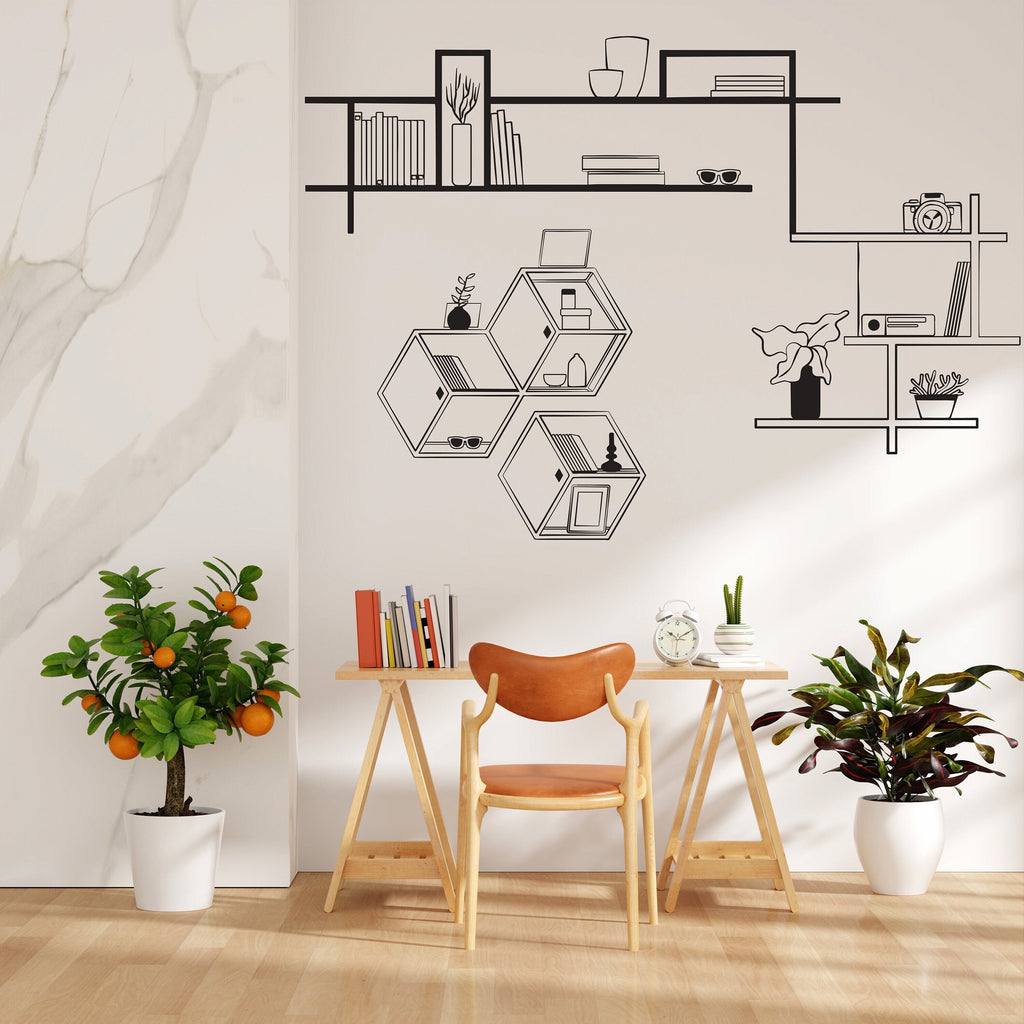 Library vinyl wall art decals, book shelves decor, library wall decal, education decals, reading room, nurseries, school, kids gifts 002LU