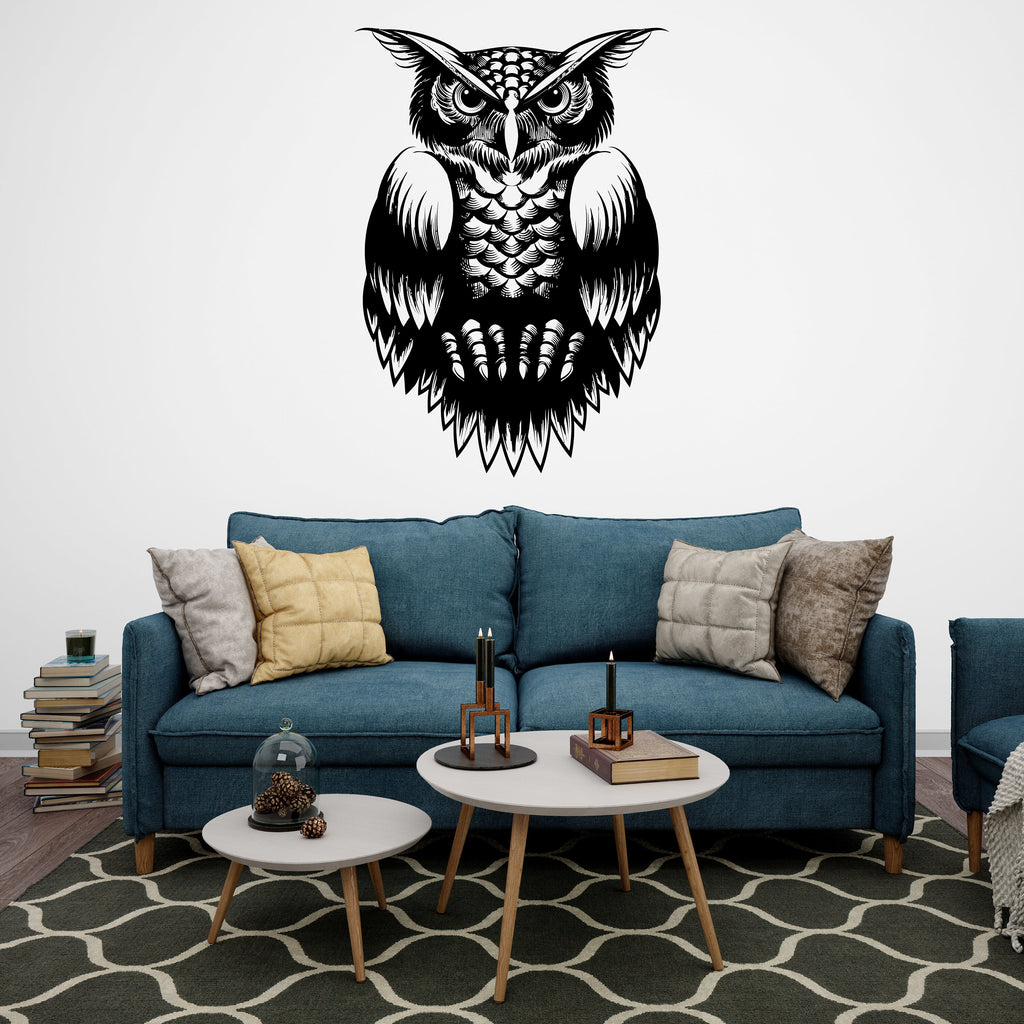 Owl wall decal Owl Wall Art Tattoo Sticker Bird Stickers Owl vinyl Wall Nature Vinyl Wall Decal Kids Bedroom Nursery Owl Mural 084LU