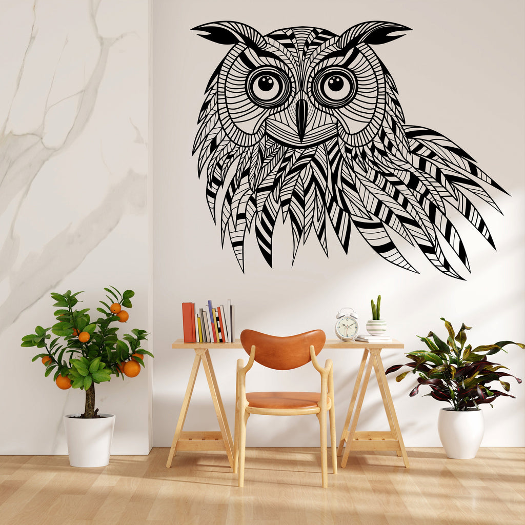 Owl wall decal Owl Wall Art Tattoo Sticker Bird Stickers Owl vinyl Wall Nature Vinyl Wall Decal Kids Bedroom Nursery Owl Mural 089LU