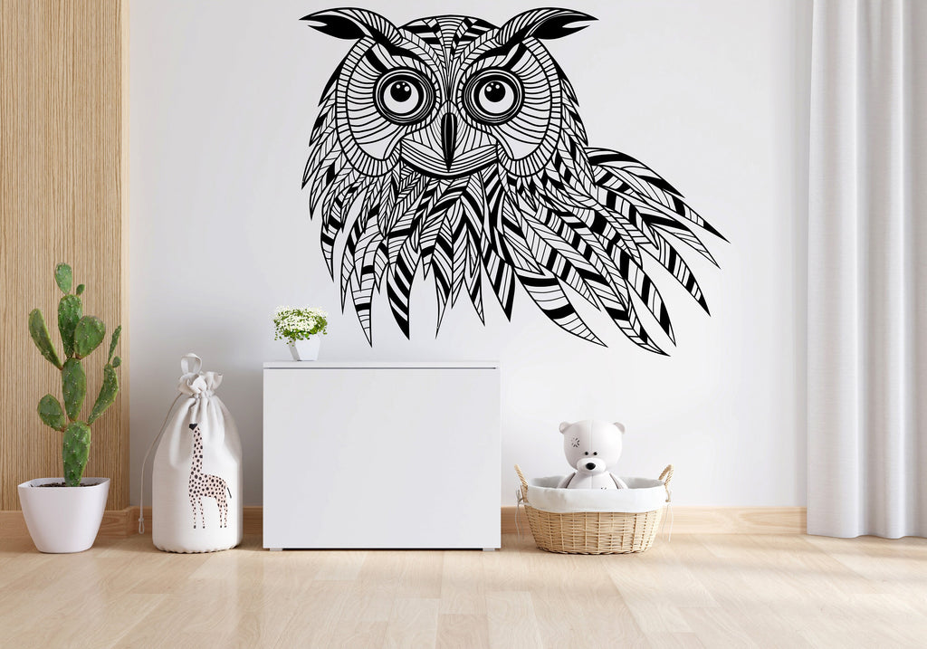 Owl wall decal Owl Wall Art Tattoo Sticker Bird Stickers Owl vinyl Wall Nature Vinyl Wall Decal Kids Bedroom Nursery Owl Mural 089LU