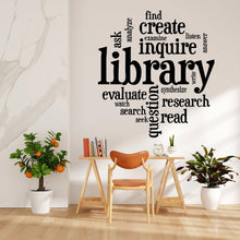 Load image into Gallery viewer, Library vinyl wall art decals, book shelves decor, library wall decal, education decals, reading room, nurseries, school, kids gifts 003LU