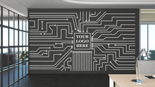 Load image into Gallery viewer, Circuit Board Wall Decal, Technology Vinyl Wall Art Decals, Computer Circuit Decor, Binary Code Software Science Wall Sticker Office 006RS
