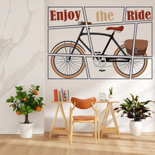 Load image into Gallery viewer, Bicycle wall decal, Bicycle wall art vinyl, Vintage bicycle decor, Retro wall art decal, living room wall decoration, cyclist gifts 008LU