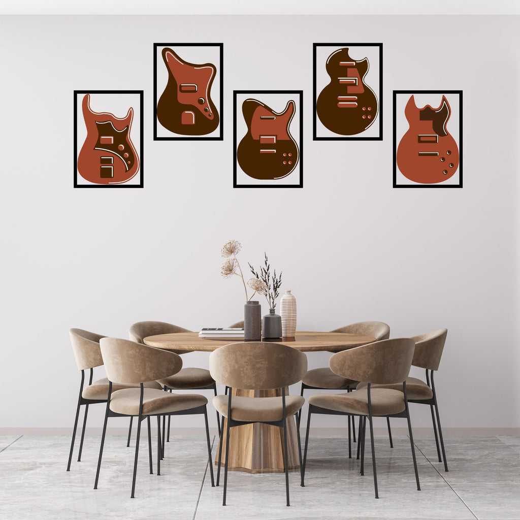 Guitar wall decal, Guitar wall sticker, Guitar wall art, Music gifts wall art, Music stylish decoration, Music studio wall vinyl decor 011LU