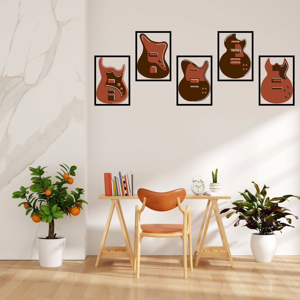 Guitar wall decal, Guitar wall sticker, Guitar wall art, Music gifts wall art, Music stylish decoration, Music studio wall vinyl decor 011LU