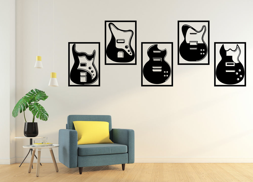 Guitar wall decal, Guitar wall sticker, Guitar wall art, Music gifts wall art, Music stylish decoration, Music studio wall vinyl decor 012LU