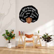 Load image into Gallery viewer, Afro Queen Afro Black Wall Decals Melanin Afro Beauty Woman African Diva Confidence African American stickers Afro Hair Wall Decor 092LU