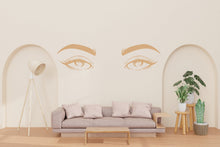 Load image into Gallery viewer, Eyes Boho Wall Decal, Eyes Decorative Bed Decals, Bed Stickers, Hedboard Wall Decal, Eyes Wall Decal Sticker, Super King Bed Decor 095LU