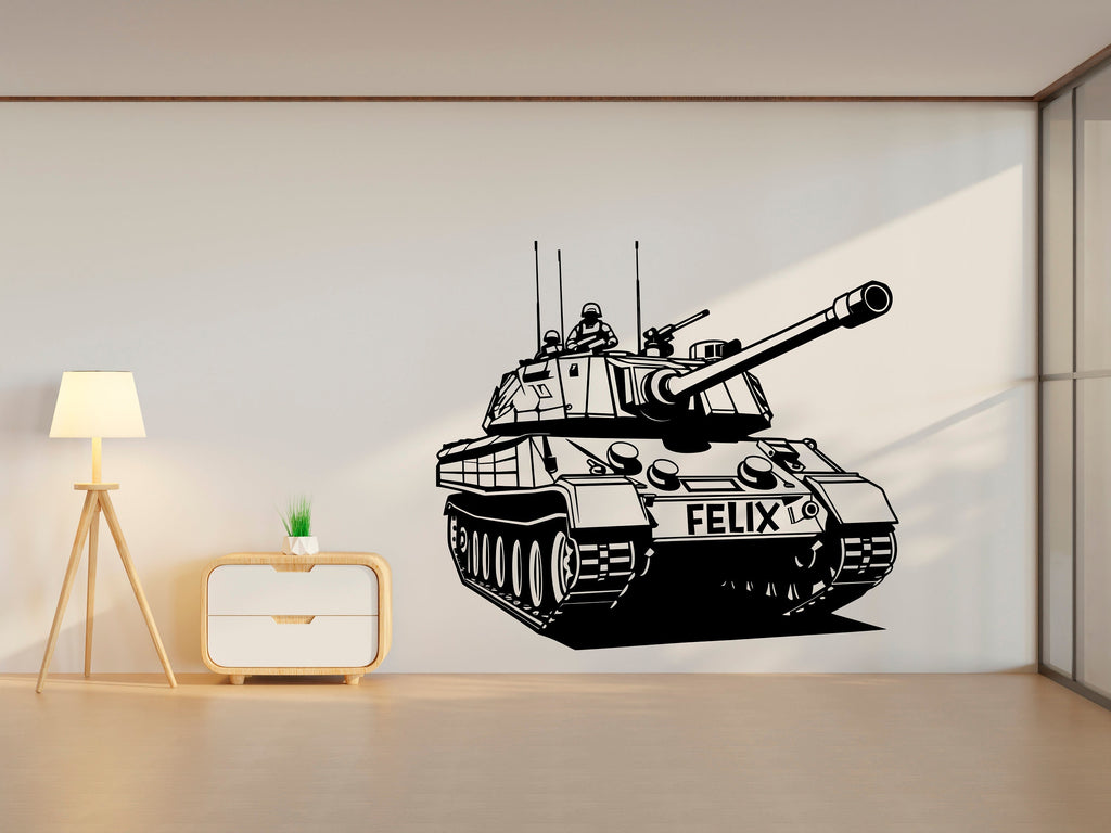 Tank Wall Decor, Soldier Wall Decals, Army Wall Art, Stickers Bedroom Tank Wall Vinyl Custom decal Nursery Personalized Wall Decals 013RS