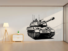 Load image into Gallery viewer, Tank Wall Decor, Soldier Wall Decals, Army Wall Art, Stickers Bedroom Tank Wall Vinyl Custom decal Nursery Personalized Wall Decals 013RS