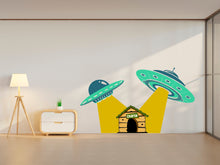 Load image into Gallery viewer, Ufo Space Ship Dog wall decal Dog decor Dog house kennel Dog wall art Decal Dog Lover Animal Pet wall decal Dog Theme Wall Vinyl Decor 096LU