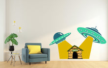 Load image into Gallery viewer, Ufo Space Ship Dog wall decal Dog decor Dog house kennel Dog wall art Decal Dog Lover Animal Pet wall decal Dog Theme Wall Vinyl Decor 096LU