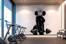 Load image into Gallery viewer, I am Strong, Afro American Fitness Wall Decal Afro Girl Workout Wall Decal Gym Wall Decor Motivational Quote Wall Decal 015RS