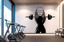 Load image into Gallery viewer, I am Strong, Afro American Fitness Wall Decal Afro Girl Workout Wall Decal Gym Wall Decor Motivational Quote Wall Decal 016RS