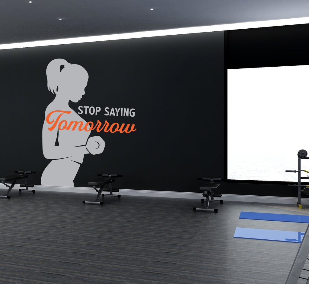 Gym Wall Decor Fitness Girl Motivation Wall Art Woman Gym Wall Decals Crossfit Wall Decal Crossfit Gifts Home Gym Wall Sticker Gym 032LU