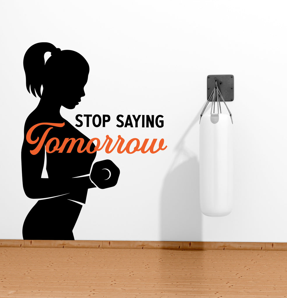 Gym Wall Decor Fitness Girl Motivation Wall Art Woman Gym Wall Decals Crossfit Wall Decal Crossfit Gifts Home Gym Wall Sticker Gym 032LU